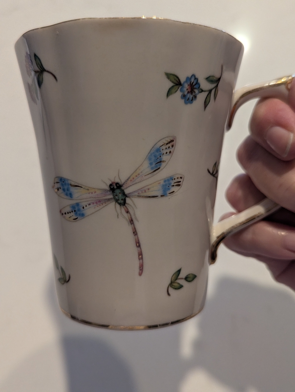 Fine Porcelain Dragonfly Accent Mug Garden Whispers By Skye  McGhie
